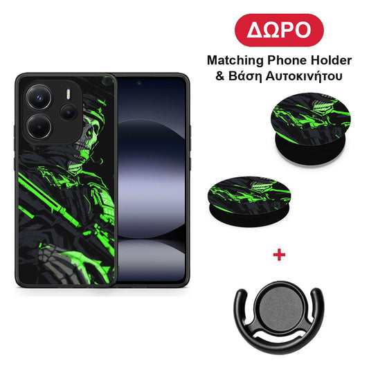 Green Soldier - Xiaomi Redmi Note 14 4G θήκη + Δώρο Phone Holder & Βάση Αυτοκινήτου