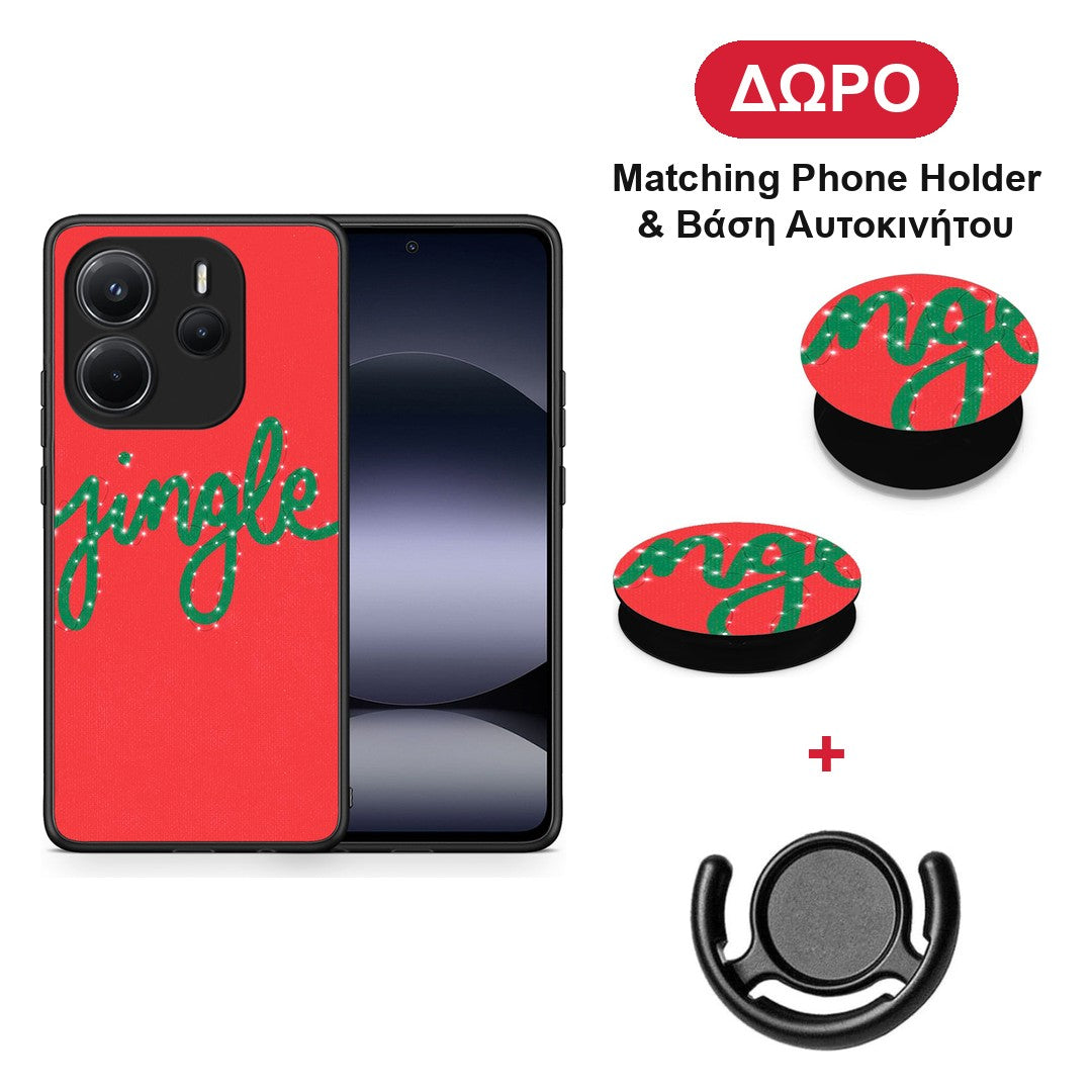 Jingle Xmas - Xiaomi Redmi Note 14 4G θήκη + Δώρο Phone Holder & Βάση Αυτοκινήτου