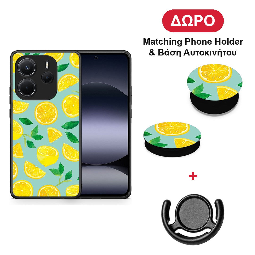 Lemons - Xiaomi Redmi Note 14 4G θήκη + Δώρο Phone Holder & Βάση Αυτοκινήτου