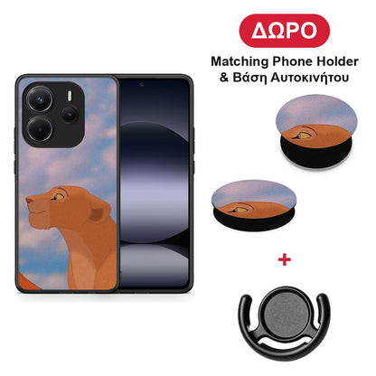 Lion Love 2 - Xiaomi Redmi Note 14 4G θήκη + Δώρο Phone Holder & Βάση Αυτοκινήτου