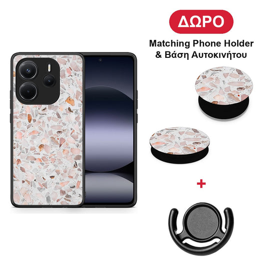 Marble Terrazzo - Xiaomi Redmi Note 14 4G θήκη + Δώρο Phone Holder & Βάση Αυτοκινήτου