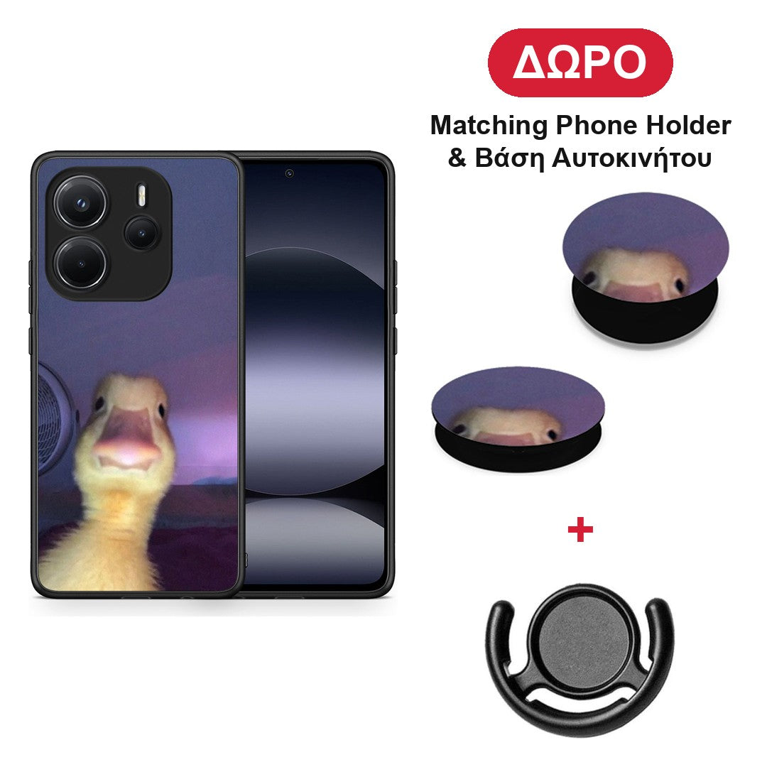Meme Duck - Xiaomi Redmi Note 14 4G θήκη + Δώρο Phone Holder & Βάση Αυτοκινήτου
