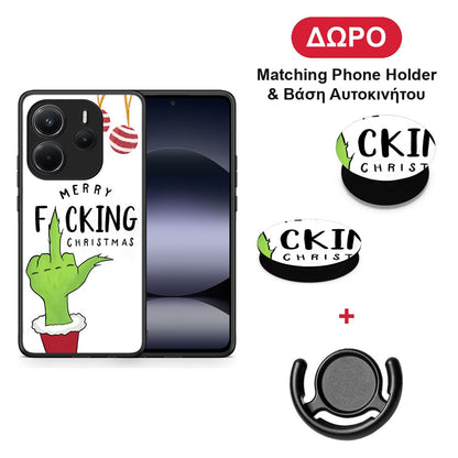 Merry F Xmas - Xiaomi Redmi Note 14 4G θήκη + Δώρο Phone Holder & Βάση Αυτοκινήτου