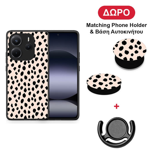 New Polka Dots - Xiaomi Redmi Note 14 4G θήκη + Δώρο Phone Holder & Βάση Αυτοκινήτου