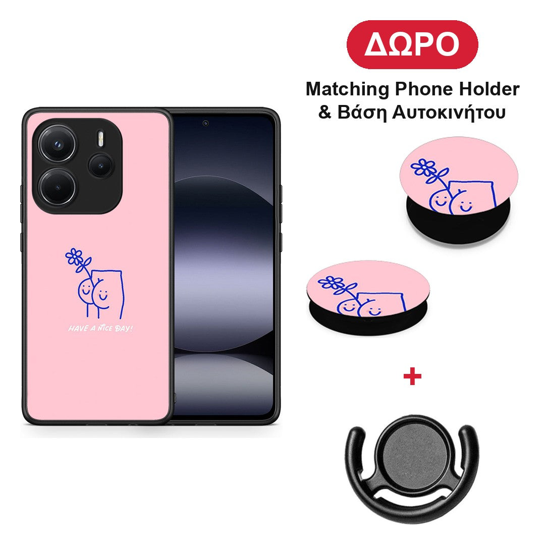 Nice Day - Xiaomi Redmi Note 14 4G θήκη + Δώρο Phone Holder & Βάση Αυτοκινήτου