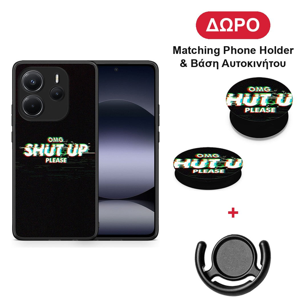 OMG ShutUp - Xiaomi Redmi Note 14 4G θήκη + Δώρο Phone Holder & Βάση Αυτοκινήτου