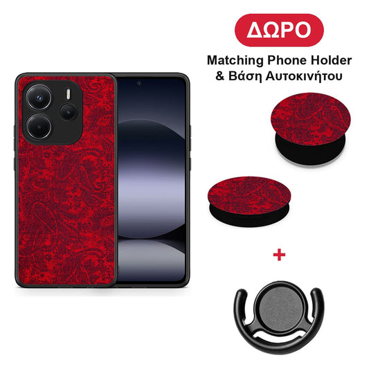 Paisley Cashmere - Xiaomi Redmi Note 14 4G θήκη + Δώρο Phone Holder & Βάση Αυτοκινήτου