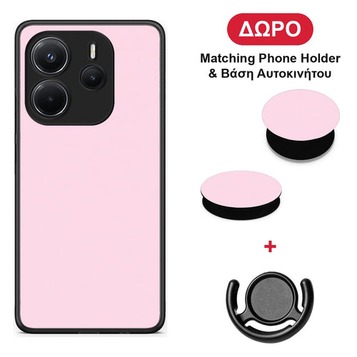 Pale Pink - Xiaomi Redmi Note 14 4G θήκη + Δώρο Phone Holder & Βάση Αυτοκινήτου