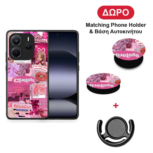 Pink Love - Xiaomi Redmi Note 14 4G θήκη + Δώρο Phone Holder & Βάση Αυτοκινήτου