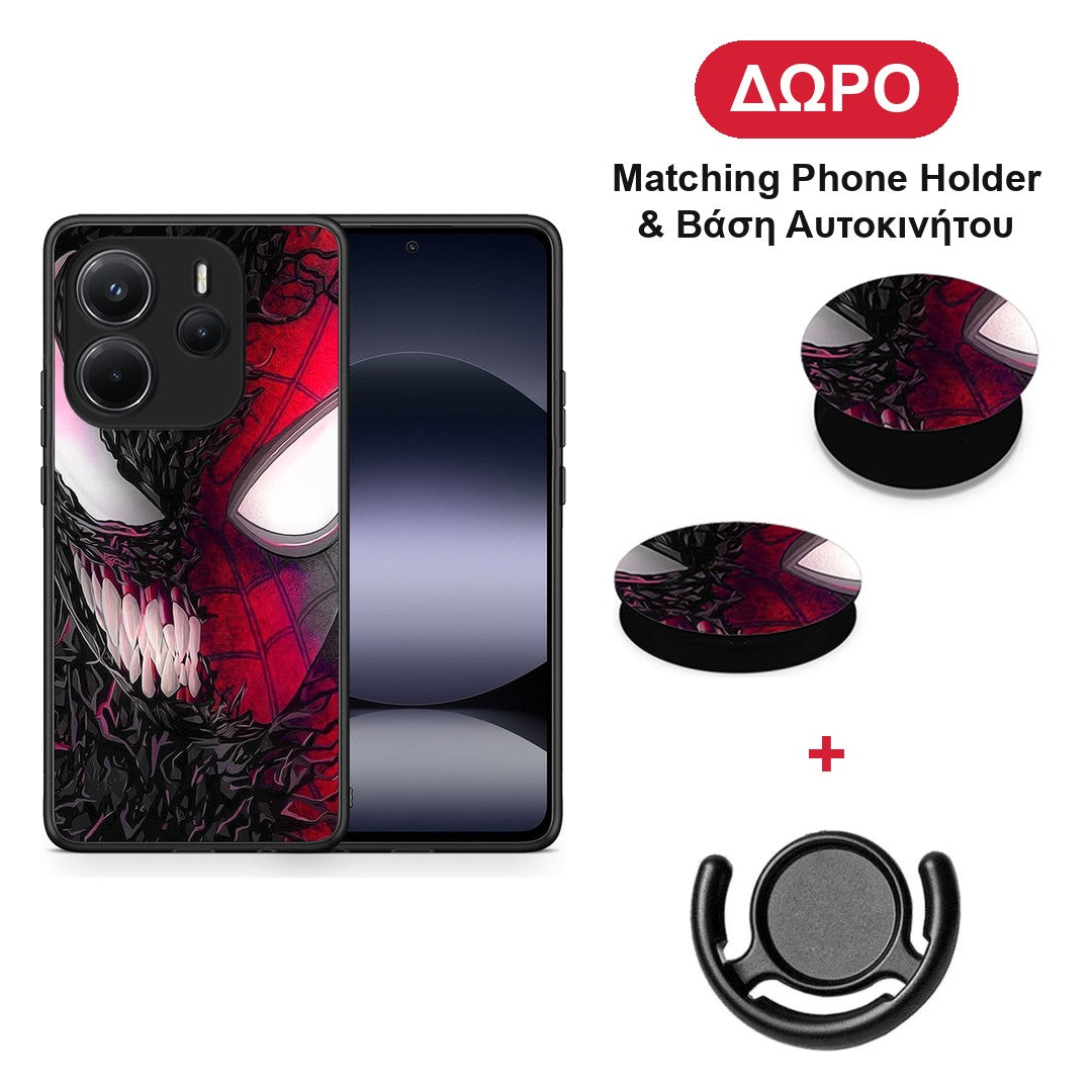 PopArt SpiderVenom - Xiaomi Redmi Note 14 4G θήκη + Δώρο Phone Holder & Βάση Αυτοκινήτου