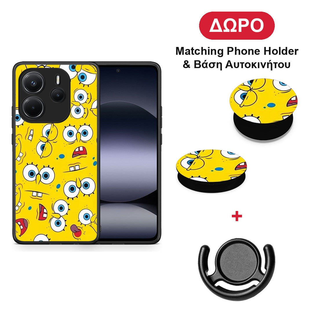 PopArt Sponge - Xiaomi Redmi Note 14 4G θήκη + Δώρο Phone Holder & Βάση Αυτοκινήτου