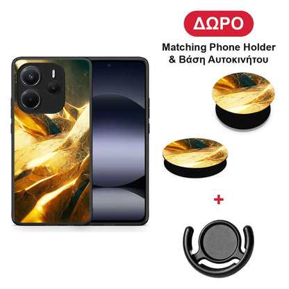 Real Gold - Xiaomi Redmi Note 14 4G θήκη + Δώρο Phone Holder & Βάση Αυτοκινήτου