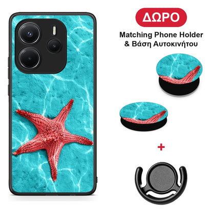 Red Starfish - Xiaomi Redmi Note 14 4G θήκη + Δώρο Phone Holder & Βάση Αυτοκινήτου