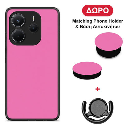 Rose Pink - Xiaomi Redmi Note 14 4G θήκη + Δώρο Phone Holder & Βάση Αυτοκινήτου