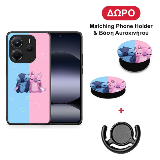 Stitch And Angel - Xiaomi Redmi Note 14 4G θήκη + Δώρο Phone Holder & Βάση Αυτοκινήτου