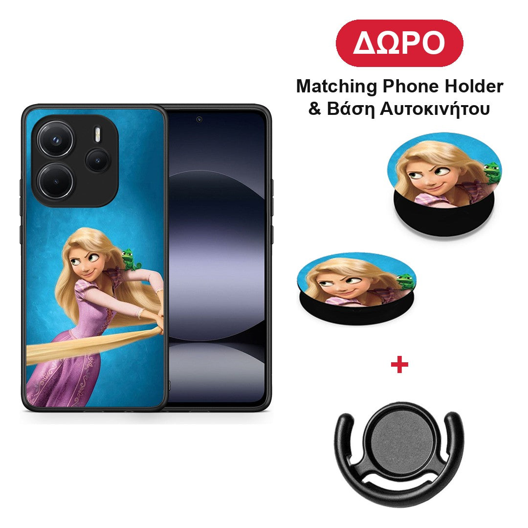 Tangled 2 - Xiaomi Redmi Note 14 4G θήκη + Δώρο Phone Holder & Βάση Αυτοκινήτου