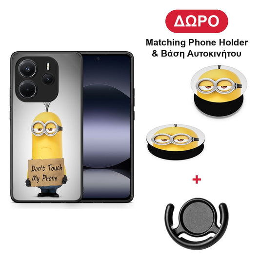 Text Minion - Xiaomi Redmi Note 14 4G θήκη + Δώρο Phone Holder & Βάση Αυτοκινήτου