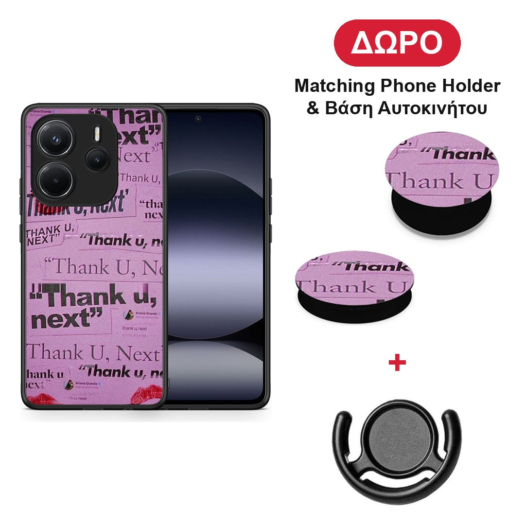 Thank You Next - Xiaomi Redmi Note 14 4G θήκη + Δώρο Phone Holder & Βάση Αυτοκινήτου