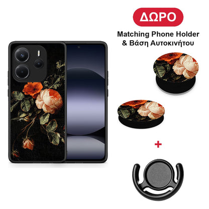 Vintage Roses - Xiaomi Redmi Note 14 4G θήκη + Δώρο Phone Holder & Βάση Αυτοκινήτου
