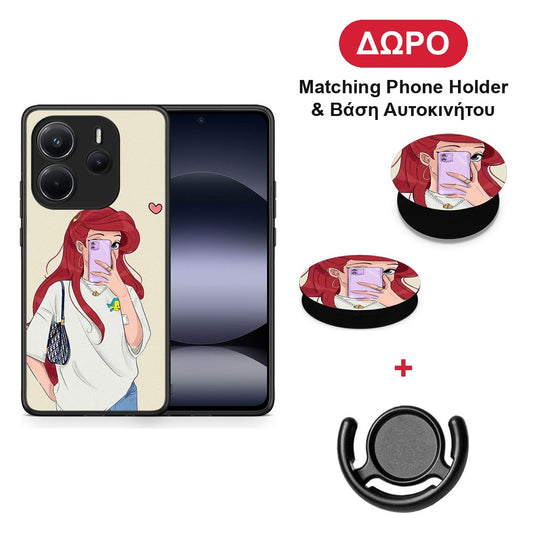 Walking Mermaid - Xiaomi Redmi Note 14 4G θήκη + Δώρο Phone Holder & Βάση Αυτοκινήτου
