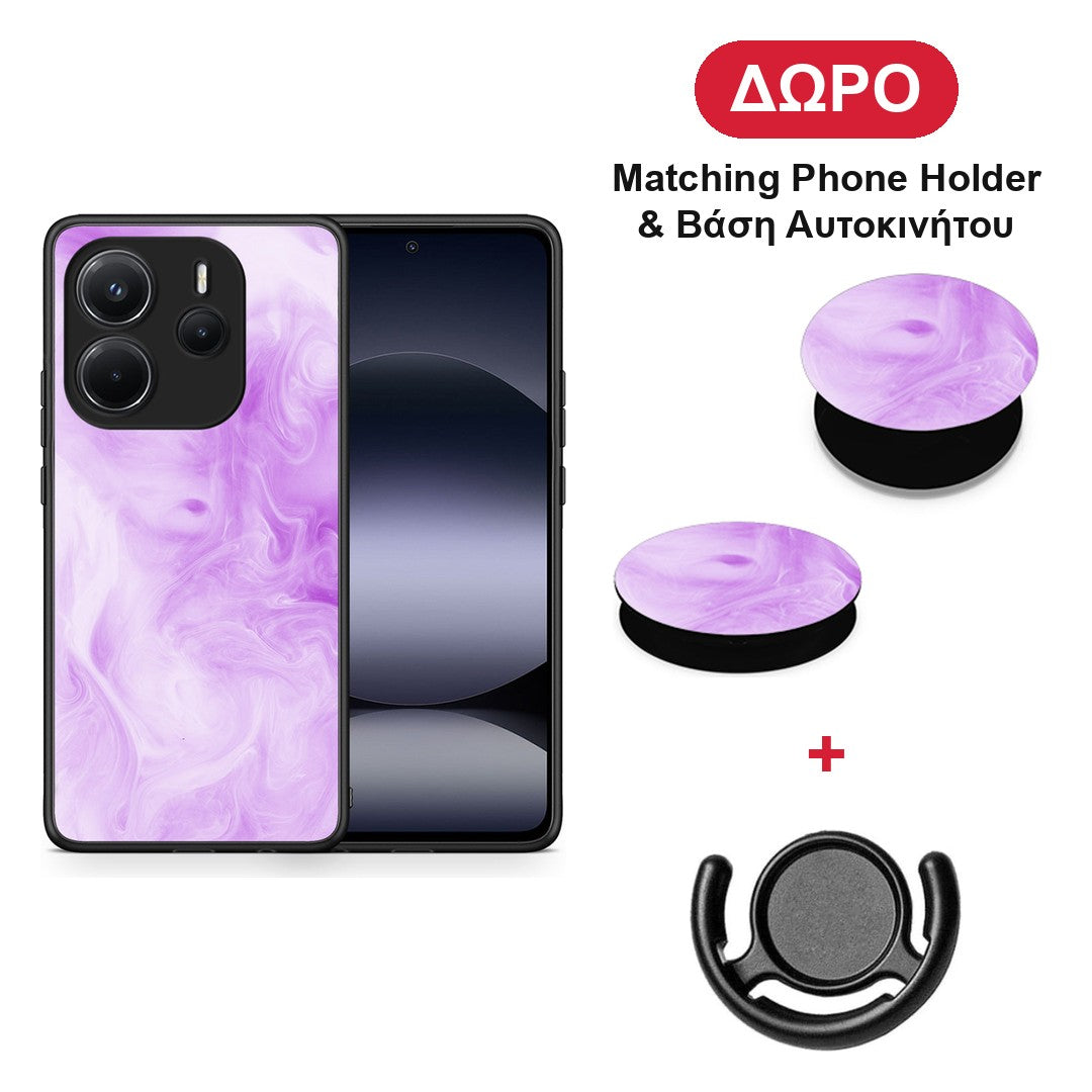 Watercolor Lavender - Xiaomi Redmi Note 14 4G θήκη + Δώρο Phone Holder & Βάση Αυτοκινήτου