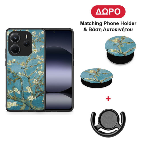 White Blossoms - Xiaomi Redmi Note 14 4G θήκη + Δώρο Phone Holder & Βάση Αυτοκινήτου