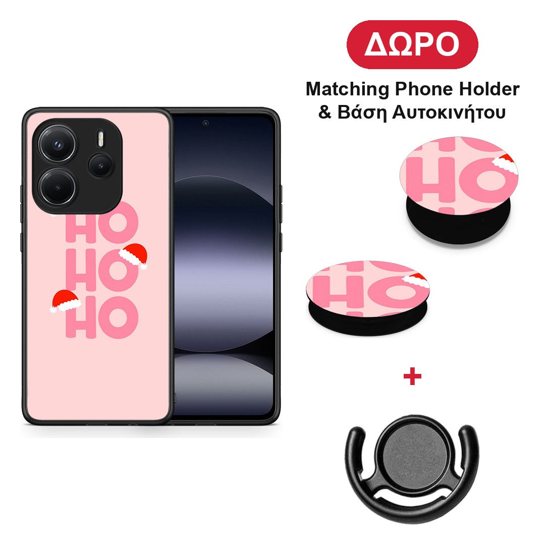 Xmas Ho Ho Ho - Xiaomi Redmi Note 14 4G θήκη + Δώρο Phone Holder & Βάση Αυτοκινήτου