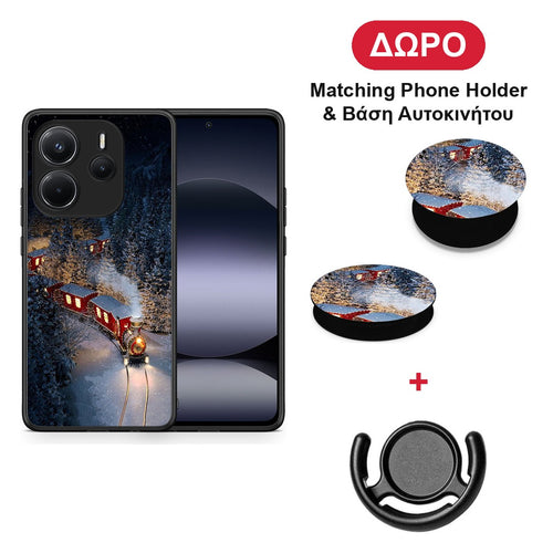 Xmas Train - Xiaomi Redmi Note 14 4G θήκη + Δώρο Phone Holder & Βάση Αυτοκινήτου