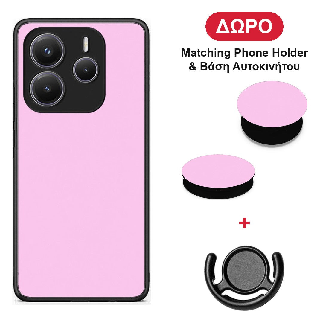 Cotton Candy Pink - Xiaomi Redmi Note 14 5G θήκη + Δώρο Phone Holder & Βάση Αυτοκινήτου