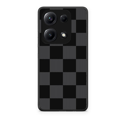 Θήκη Xiaomi Redmi Note 14S Black and Charcoal Striped Checks από τη Smartfits με σχέδιο στο πίσω μέρος και μαύρο περίβλημα | Xiaomi Redmi Note 14S Black and Charcoal Striped Checks case with colorful back and black bezels