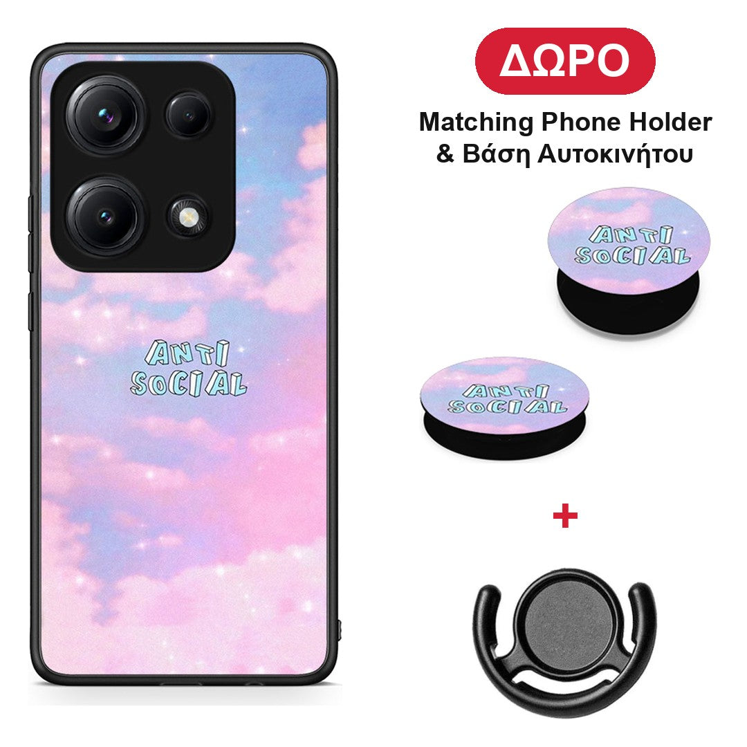 Anti Social - Xiaomi Redmi Note 14S θήκη + Δώρο Phone Holder & Βάση Αυτοκινήτου