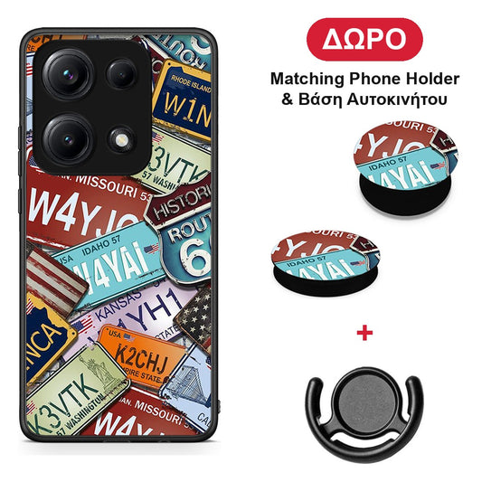 Car Plates - Xiaomi Redmi Note 14S θήκη + Δώρο Phone Holder & Βάση Αυτοκινήτου