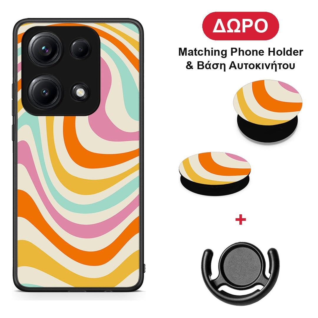 Colourful Waves - Xiaomi Redmi Note 14S θήκη + Δώρο Phone Holder & Βάση Αυτοκινήτου