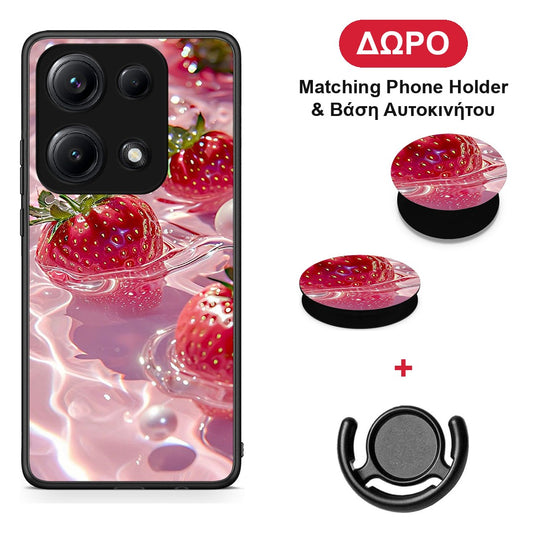 Juicy Strawberries - Xiaomi Redmi Note 14S θήκη + Δώρο Phone Holder & Βάση Αυτοκινήτου
