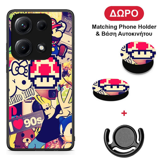 Love The 90s - Xiaomi Redmi Note 14S θήκη + Δώρο Phone Holder & Βάση Αυτοκινήτου