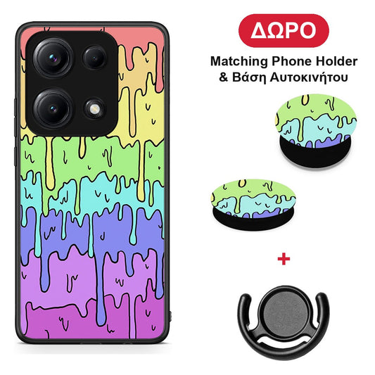 Melting Rainbow - Xiaomi Redmi Note 14S θήκη + Δώρο Phone Holder & Βάση Αυτοκινήτου