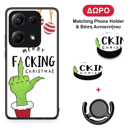 Merry F Xmas - Xiaomi Redmi Note 14S θήκη + Δώρο Phone Holder & Βάση Αυτοκινήτου