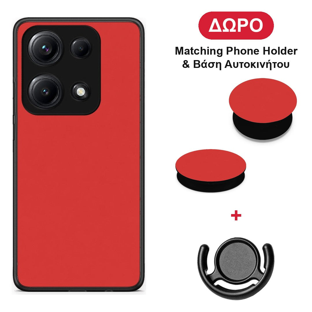 Poppy Red - Xiaomi Redmi Note 14S θήκη + Δώρο Phone Holder & Βάση Αυτοκινήτου