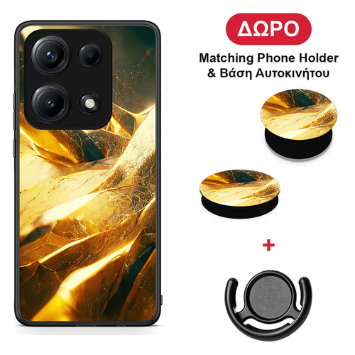 Real Gold - Xiaomi Redmi Note 14S θήκη + Δώρο Phone Holder & Βάση Αυτοκινήτου