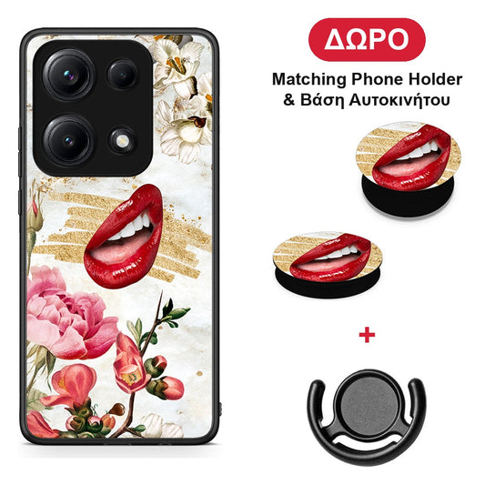 Red Lips - Xiaomi Redmi Note 14S θήκη + Δώρο Phone Holder & Βάση Αυτοκινήτου