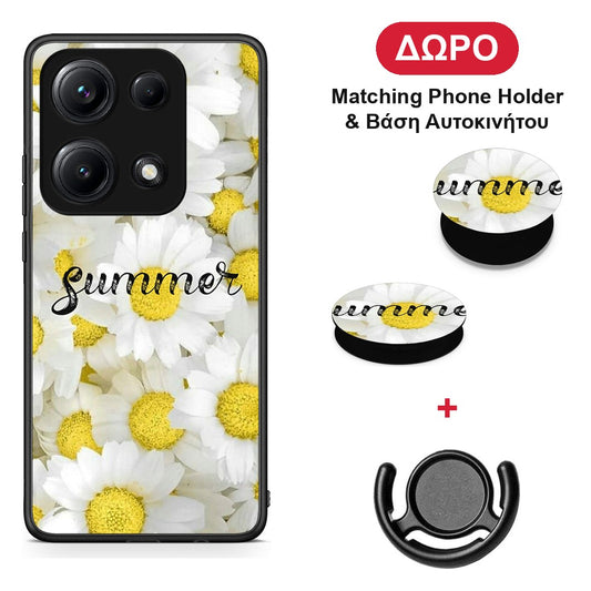 Summer Daisies - Xiaomi Redmi Note 14S θήκη + Δώρο Phone Holder & Βάση Αυτοκινήτου