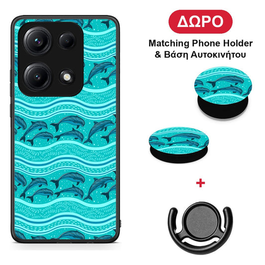 Swimming Dolphins - Xiaomi Redmi Note 14S θήκη + Δώρο Phone Holder & Βάση Αυτοκινήτου