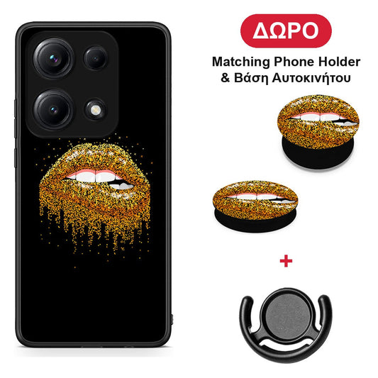 Valentine Golden - Xiaomi Redmi Note 14S θήκη + Δώρο Phone Holder & Βάση Αυτοκινήτου