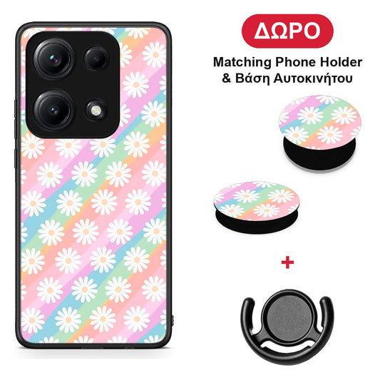 White Daisies - Xiaomi Redmi Note 14S θήκη + Δώρο Phone Holder & Βάση Αυτοκινήτου