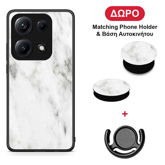 Marble White - Xiaomi Redmi Note 14S θήκη + Δώρο Phone Holder & Βάση Αυτοκινήτου