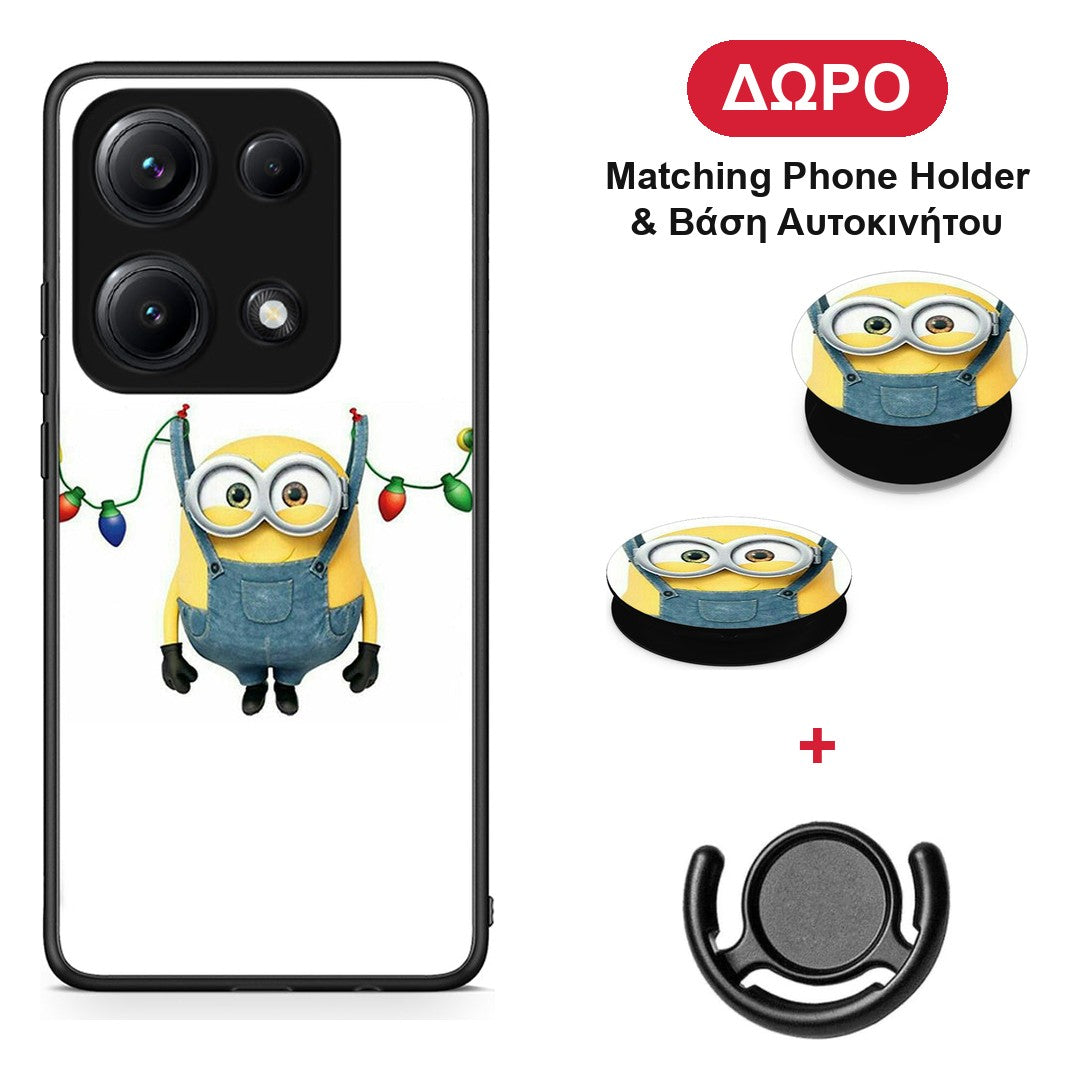 Xmas Minion Lights - Xiaomi Redmi Note 14S θήκη + Δώρο Phone Holder & Βάση Αυτοκινήτου