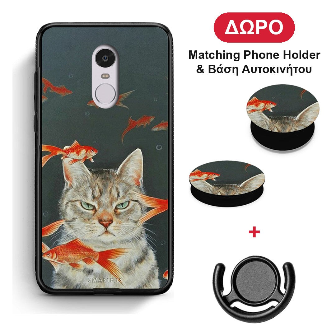 Cat Goldfish - Xiaomi Redmi Note 4 / 4X θήκη + Δώρο Phone Holder & Βάση Αυτοκινήτου