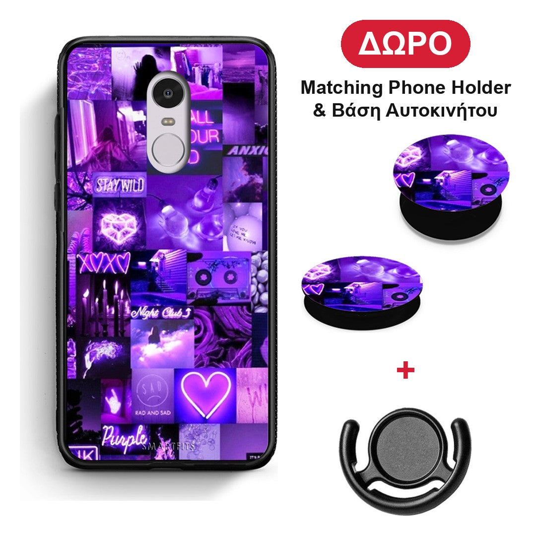 Collage Stay Wild - Xiaomi Redmi Note 4 / 4X θήκη + Δώρο Phone Holder & Βάση Αυτοκινήτου