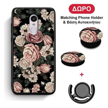 Flower Wild Roses - Xiaomi Redmi Note 4 / 4X θήκη + Δώρο Phone Holder & Βάση Αυτοκινήτου