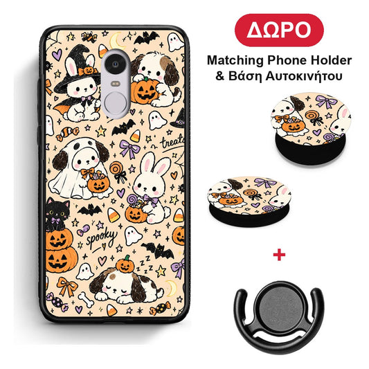 Halloween Puppies and Friends on Cream - Xiaomi Redmi Note 4 / 4X θήκη + Δώρο Phone Holder & Βάση Αυτοκινήτου